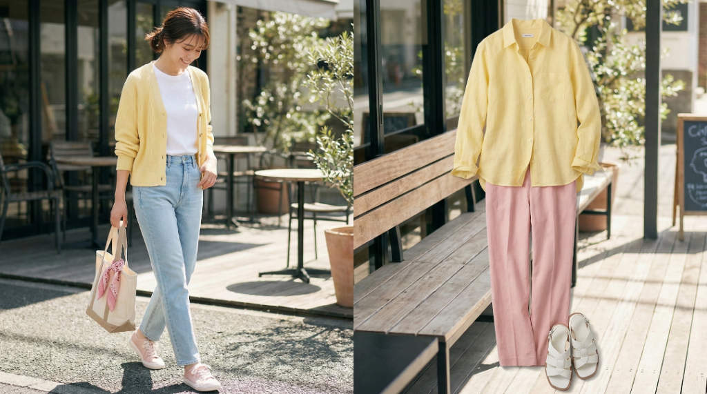 How to Wear Butter Yellow and Soft Pink in Casual Looks