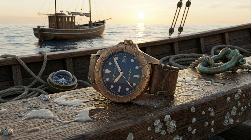 Independent Watchmaker MAN of the SEA Introduces Smooth Seas Bronze Dive Watch
