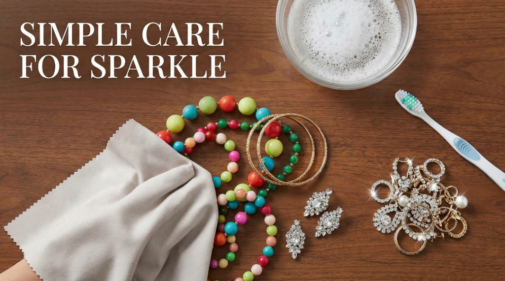 Simple care keeps costume jewelry sparkling and prolongs the use of inexpensive pieces.