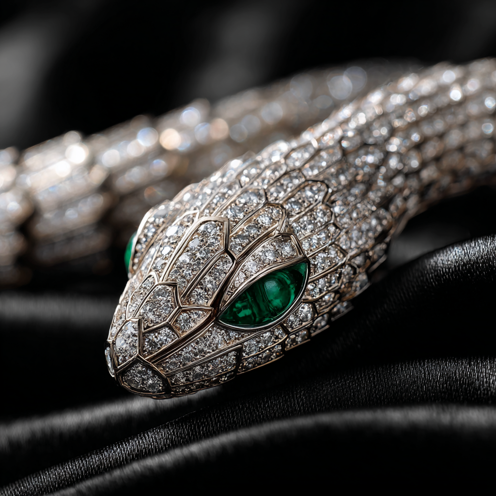Iconic Bulgari Serpenti diamond watch showcasing the Tubogas craftsmanship