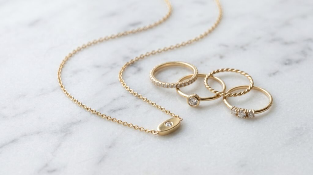 Minimalist fine jewelry trend for elegant women